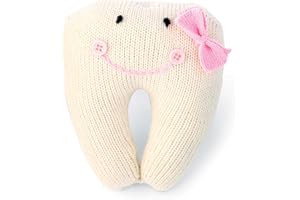 Mud Pie Knit Tooth Pillow, Pink