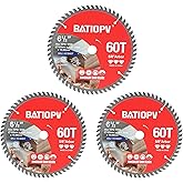 BATIOPV Circular Saw Blades 6-1/2 Inch 3-Pack, 60T for Wood Cutting – Compatible with Dewalt, Makita, Bosch – Ideal for Hardw