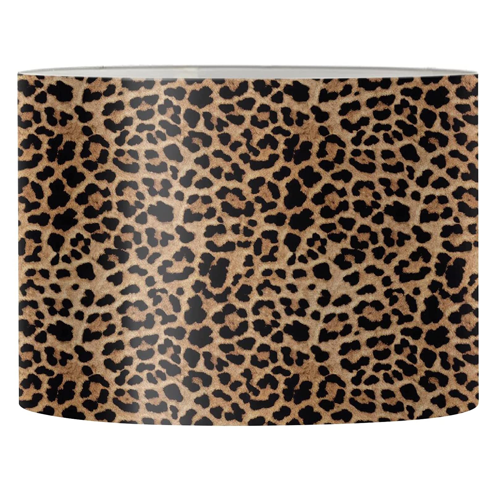Jeiento Drum Fabric Big Lampshades for Table Lamp and Floor Light Classic Animal Leopard Pattern Spider (Brown, 1pc)