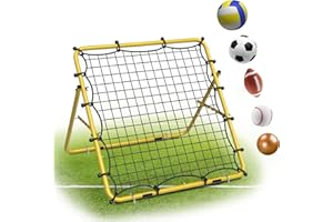 Baseball Rebounder Net, Metal Frame & High-Tension PE Net, Lacrosse Bounce Back PracticeTraining Equipment, Adjustable Softba