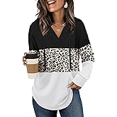 Sampeel Hoodies for Women Trendy Fall Fashion 2025 V Neck Oversized Sweatshirt Plus Size Tops Clothes