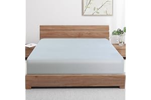 ZAIZAIHOME Bamboo Viscose Cooling Fitted Sheet Queen Size Only, 400 Thread Count, 16" Deep Pocket Cooling Bottom Sheets for Hot Sleeper, Silky Soft Breathable (Queen, Gray