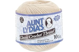 Aunt Lydia's Bulk Buy Crochet Cotton Classic Crochet Thread Size 10 (3-Pack) Natural 154-226