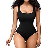 REDPAI Shapewear Bodysuit for Women Tummy Control Shapewear Seamless Square Neck Tops Jumpsuit Slimming Body Shaper