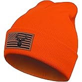 American Flag Hunting Beanie for Men Dad Grandpa Retirement Outdoor Gift for Hunters Deer Duck Gear