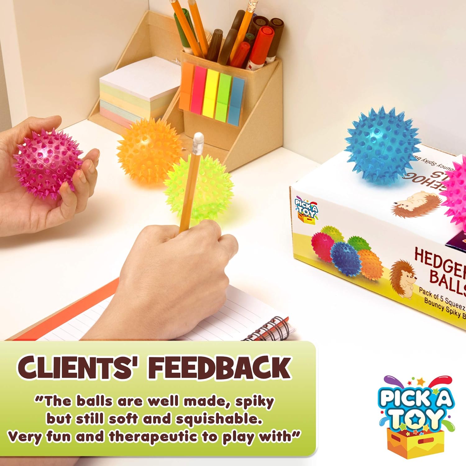Squishy Stress Relief Sensory Toys Fidget Spiky Ball 5, Pcs Set -Squeezy & Bouncy Antistress Toy Balls for Men Women, Adults - Image 4