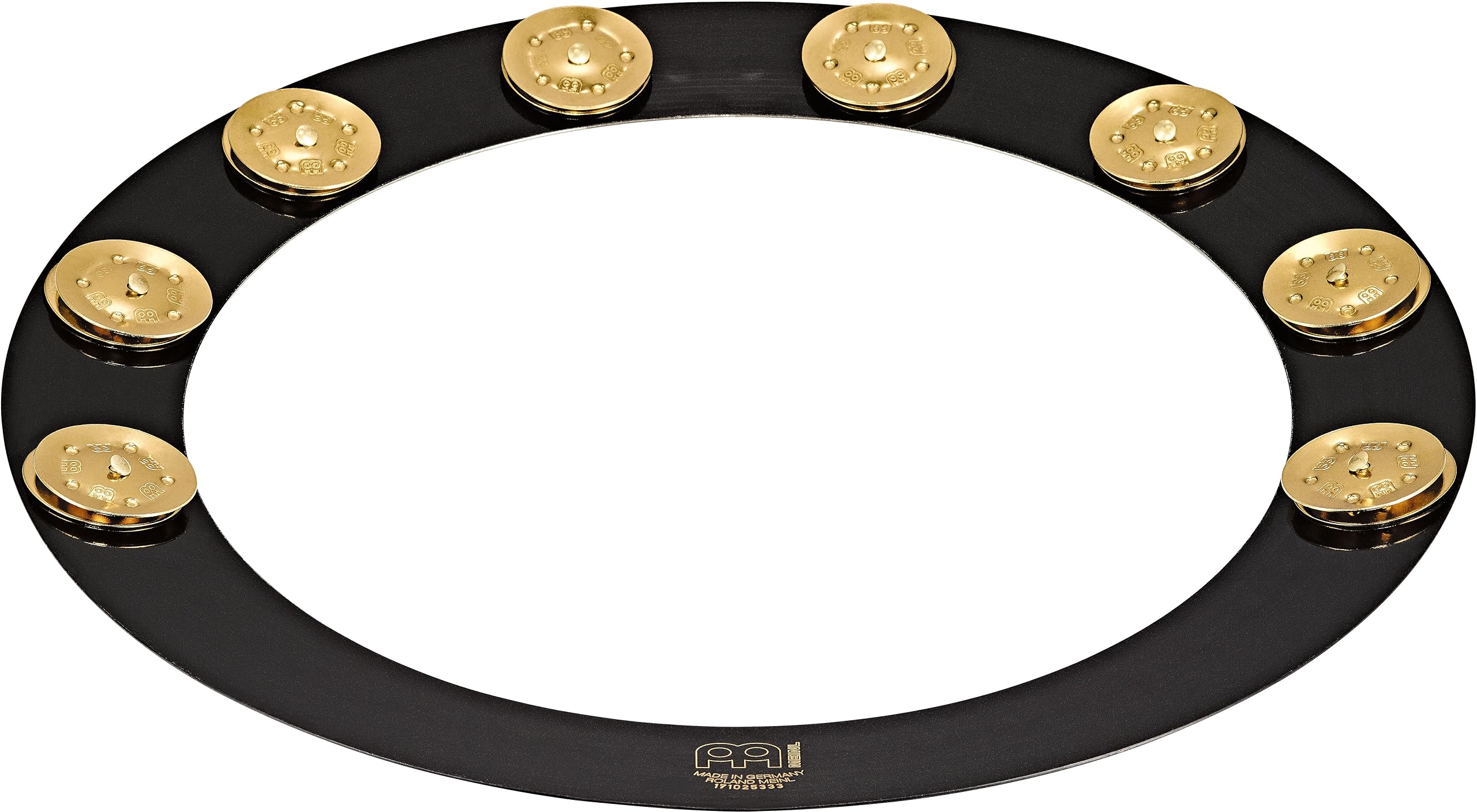 Meinl Percussion Backbeat Pro Tambourine - Tambourine Accessory for Drums with 13-inch Diameter - Brass Alloy / Brass, Black / Gold (BBP13)