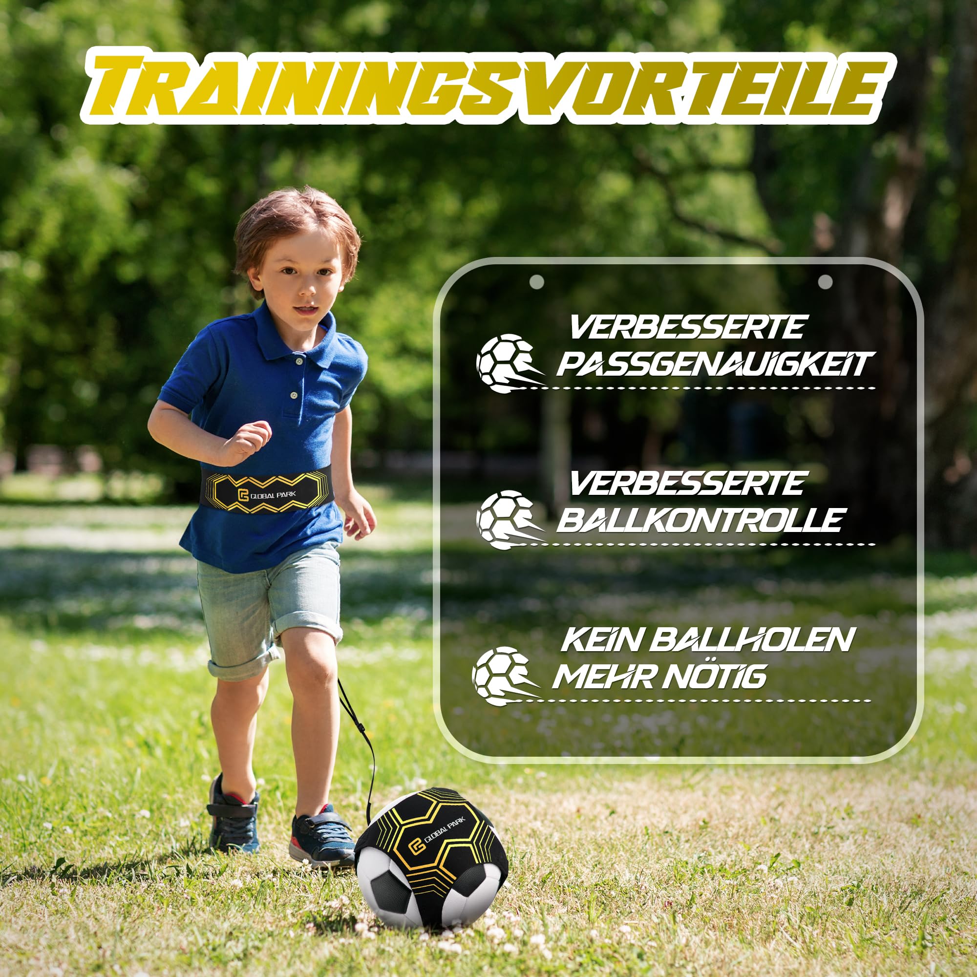 Fußball/Volleyball/Rugby Kick Throw Trainer Solo Praxis Training Aid Control Fähigkeiten Verstellbar (schwarz) 5
