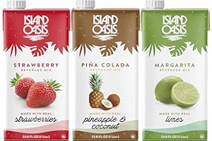 Island Oasis Drink Mix Variety, 1 of each: Strawberry Puree, Pina Colada Puree & Margarita Mix, 33.8 fl oz (1 Liter)