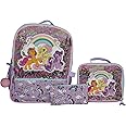 AI ACCESSORY INNOVATIONS My Little Pony 5 Piece Backpack Set, MLP Bookbag, Rainbow Flip Sequins 16” School Bag, Purple & Pink