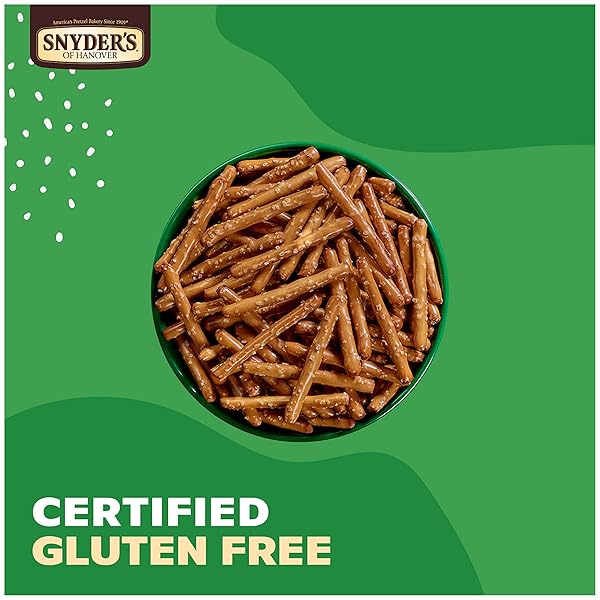 SNYDER’S OF HANOVER PRETZELS, GLUTEN FREE PRETZEL STICKS, 8 OZ (PACK OF 12)