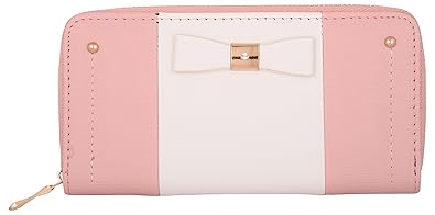 KRIO DESIGNS Womens PU Wallet Purse Phone Card Holder Bow Chic Style (Pink)
