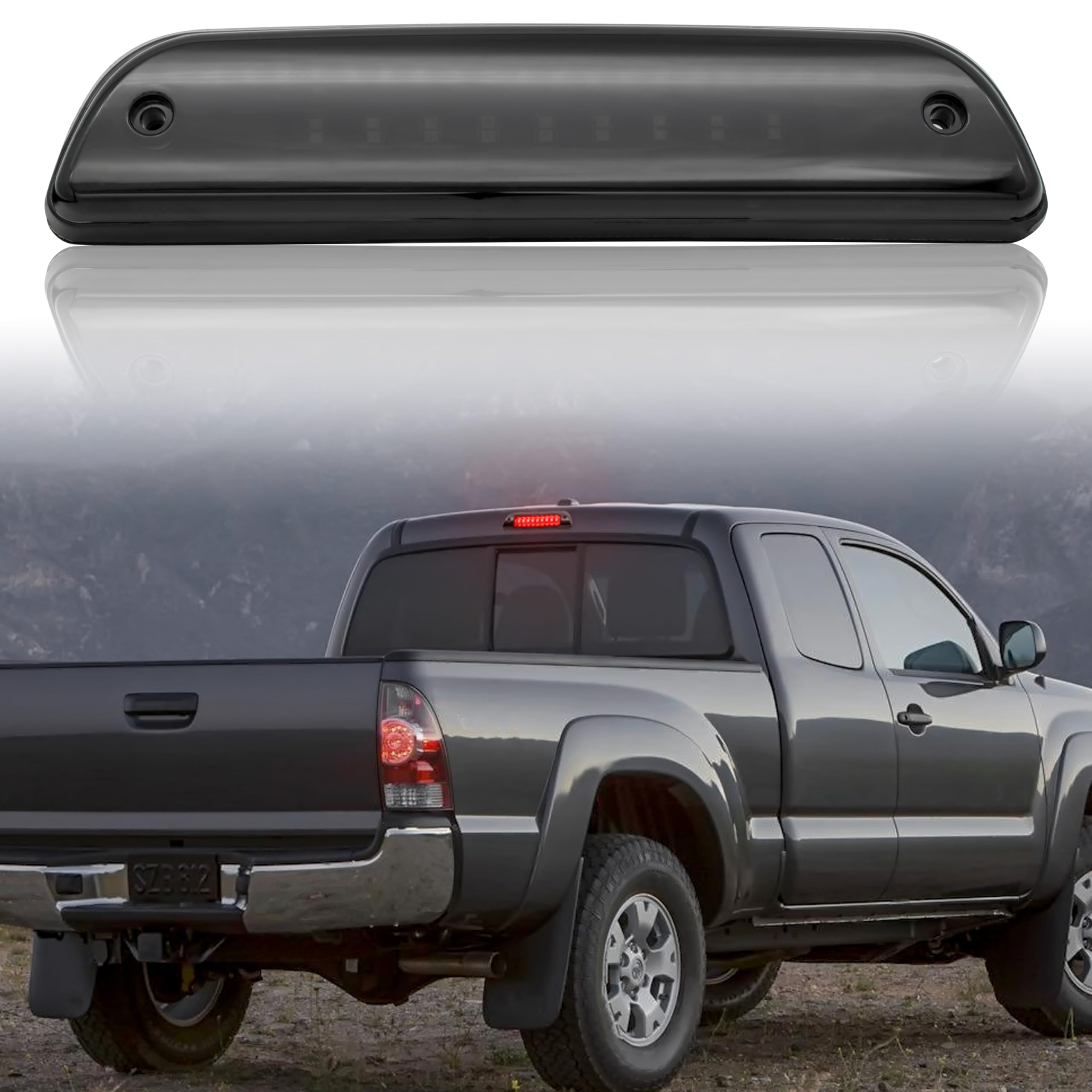 Photo 1 of LED 3rd Third Brake Light for Tacoma 95-15, KEWISAUTO Smoked Black Center High Mount Brake Light Stop Light for Toyota Tacoma 1995-2015 Accessories (1PCS)