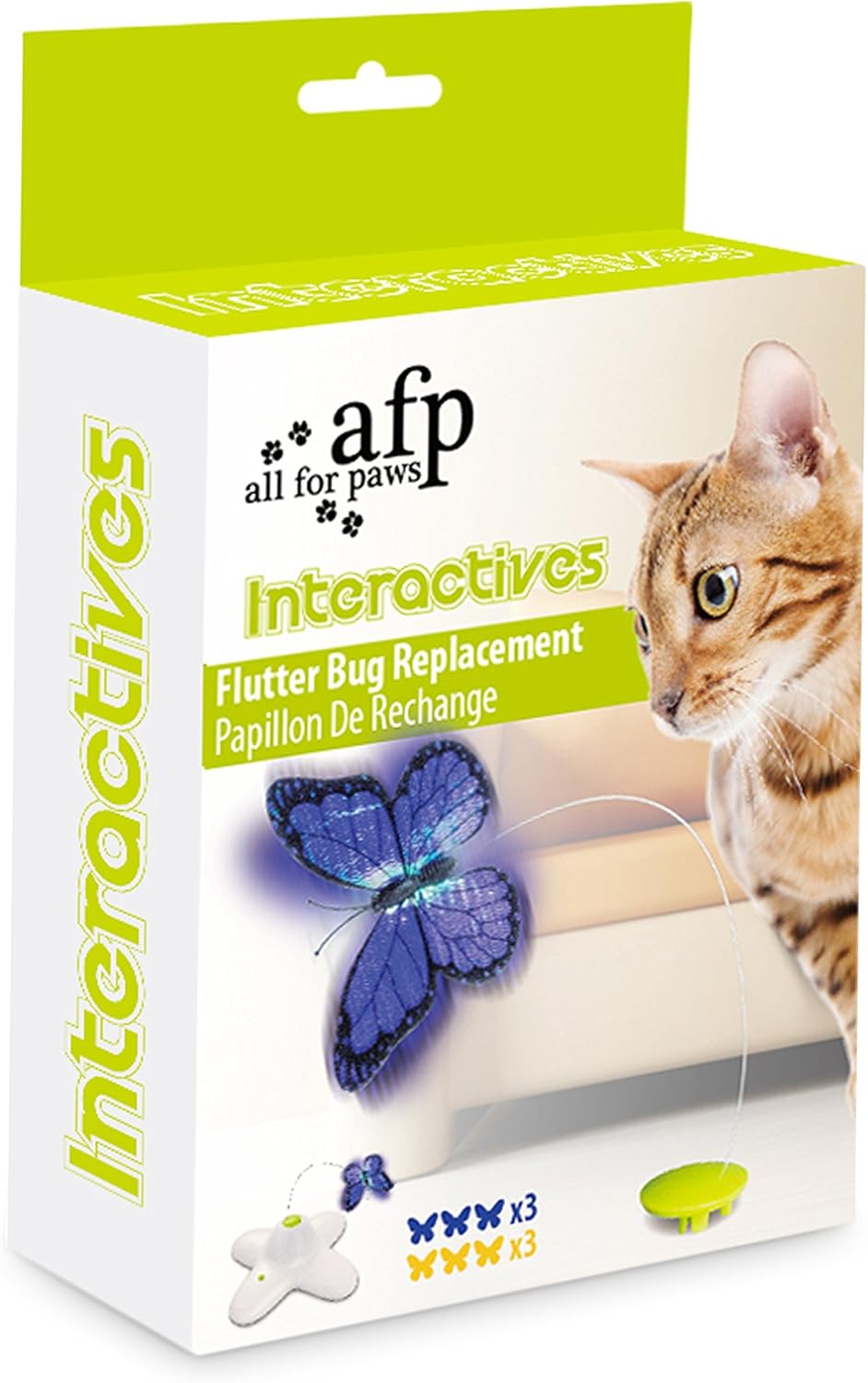 All for Paws Interactive Cat Butterfly Flutter Replacements Cat Fun Playing Toy, Re-Fill - 6 Pack : Pet Supplies