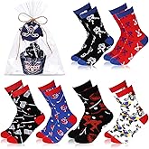 Foaincore 6 Pairs Hockey Cupcake Socks for Men Novelty Funny Sports Hockey Ball DIY Gift with Cupcake Packaging, Sports Team Gift for Birthday Party Favors