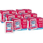 Wet Ones Singles Antibacterial Hand Wipes, Fresh Scent, 24 ct (6 Pack) | Individually wrapped, Travel hand sanitizer wipes, Made with aloe, Hypoallergenic, Paraben free, No sticky residue