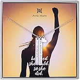 Annis Munn Women 925 Sterling Silver Bar Necklace Gifts for Women Jewelry Engraved ' She Believed She Could So She Did' Birthday Valentine's Day and Mother's Day Jewelry
