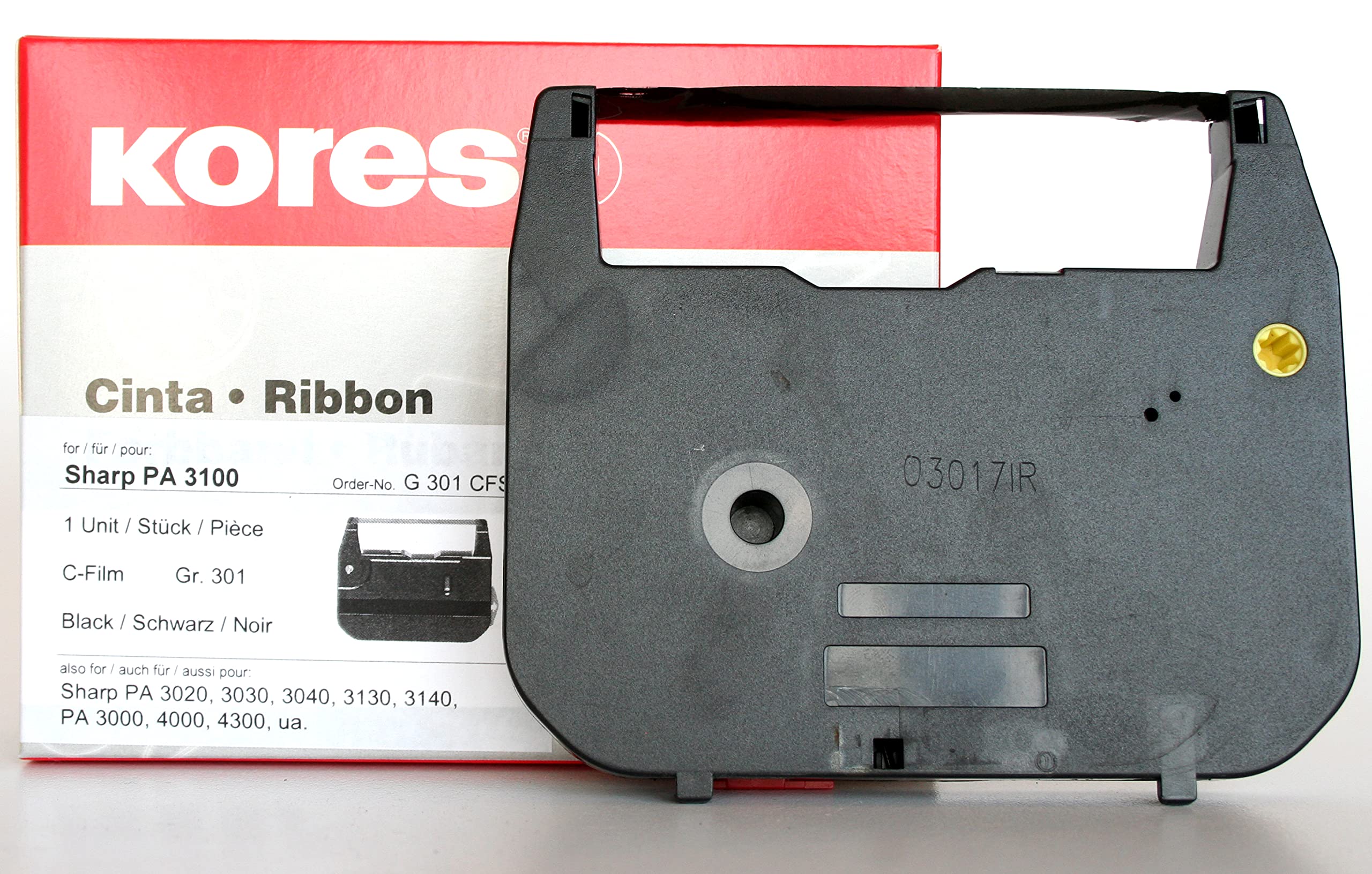 Kores G301CFS - Compatible Ribbon for typewriters, Type C Film, Black, Model Compatible with Sharp PA 3100