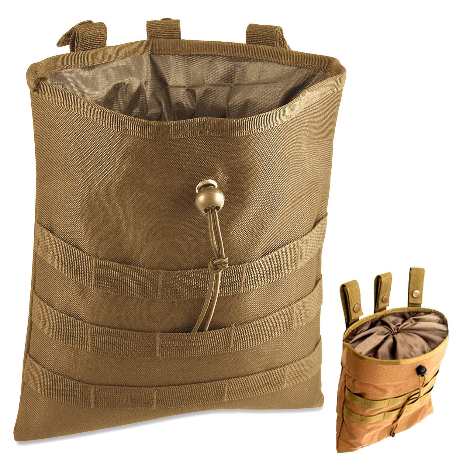 Gexgune Molle System Tactical Molle Dump Magazine Pouch Hunting Recovery Bag Drop Pouch Military Accessories (Tan)…