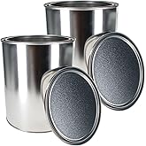 Master Elite 1 Gallon Unlined Empty Metal Paint Can Bucket with Lids, Pack of 2 - Triple Tight Lid Seal, 128 fl. oz. Steel Coating Storage Container Tin - Store Leftover Oil-Based Paint, Automotive