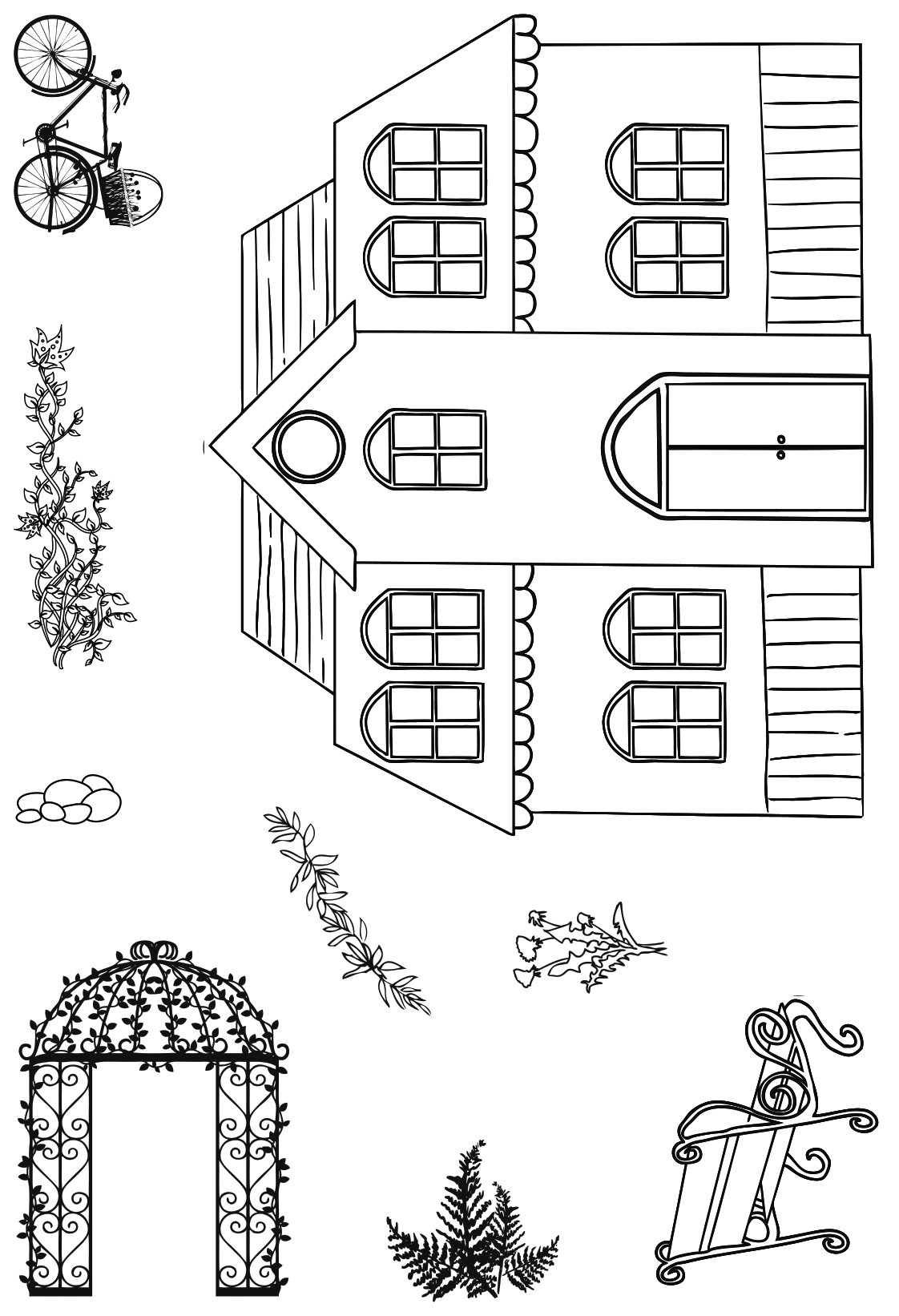 Polkadoodles A6 Gazebo Neighbours Clear Polymer Stamp