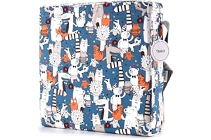 ZICAC Portable Seat Cushion Washable with Double Straps, Strong Support Easy for Toddler Kids Baby Infant (White Blue)