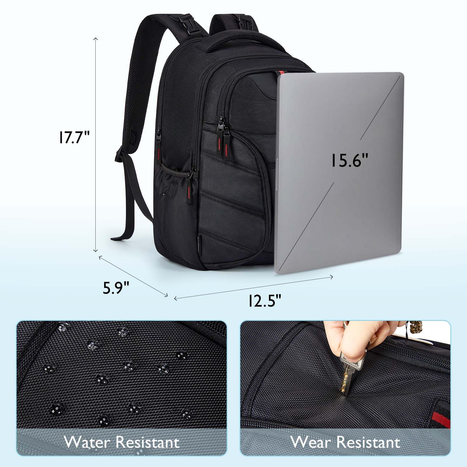 mommore Dad Diaper Bag, Large Laptop Backpack with Insulated Pockets, 1680D Heavy Duty Water Resistant Men Diaper Bag Travel Work with Luggage Sleeve Stroller Straps