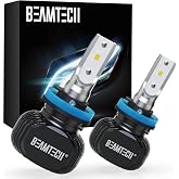 BEAMTECH H11 Bulbs, S1 Series H8 H9 Fog lights, 300% Brighter 6500K White | Fanless Plug and Play, Pack of 2