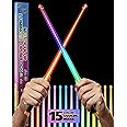 Lightsaber Drum Sticks Light Up Star DrumSticks Wars Lighted LED Rechargeable 10 Unique Colors and 2 Color Changing Glow Drumming Glowing Drummer Plastic Drum Stick Anime Jedi Gift Set