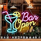 Bar Open Neon Sign, 16.5"X 10.6" Dimmable Bar Open Signs for Business with ON/OFF Switch, Powered by USB LED Light Up Sign for Home Man Cave Club Party Gift