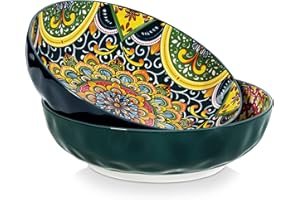 vancasso Large Serving Bowls, 78 Oz Extra Large Salad Bowls Set of 2, Bohemian Decorative Bowls for Salad, Fruit, Pasta and D