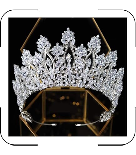 Amazon.com : FASNAHOK Full CZ Wedding Bride Tiara for Women  display picture 1