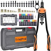 Trivd Frol 16" Rivet Nut Tool Kit, 15PCS Mandrels &amp; 281PCS Rivet Nuts | Threaded Nutsert Rivets(M3 to M12, 6-32 to 1/2-16) for Furniture DIY Automotive Industrial Applications, Rugged Carrying Case