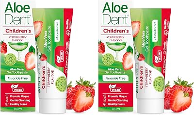 Aloe Dent Children's Aloe Vera Toothpaste Fluoride Free 50 ml Pack of 2