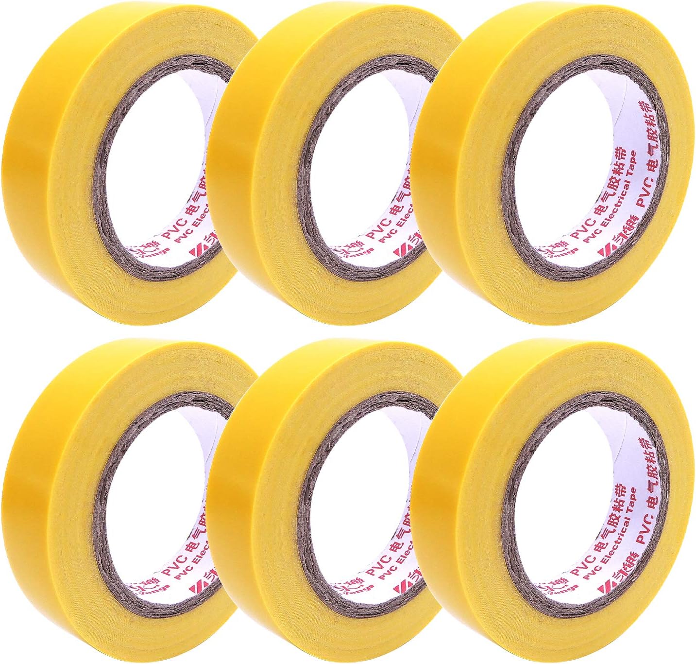 ALBOYI Yellow Electrical Tape, 15mm x 15m Adhesive Insulation Tape 6 rolls - Image 4