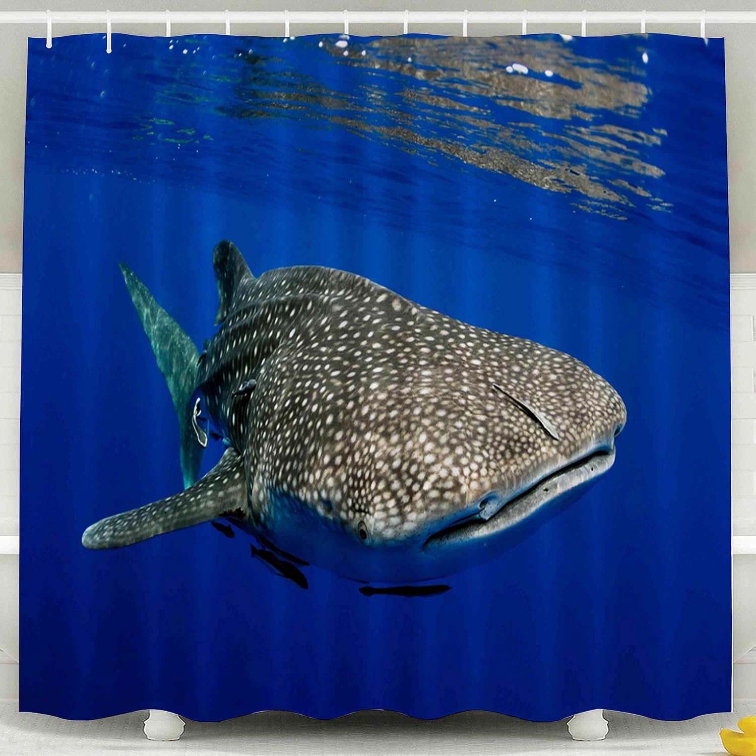 KIOAO Farmhouse Shower Curtain Liner Fabric,Giant Sea Whale Shark 78X72Inch Waterproof Extra Long Shower Curtains