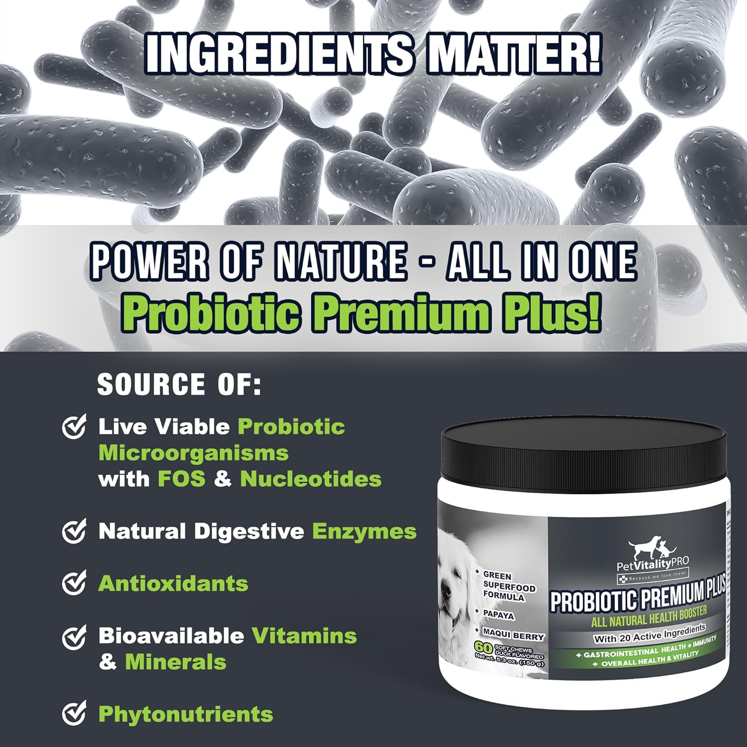 PetVitalityPRO Probiotics for Dogs with Natural Digestive Enzymes 4