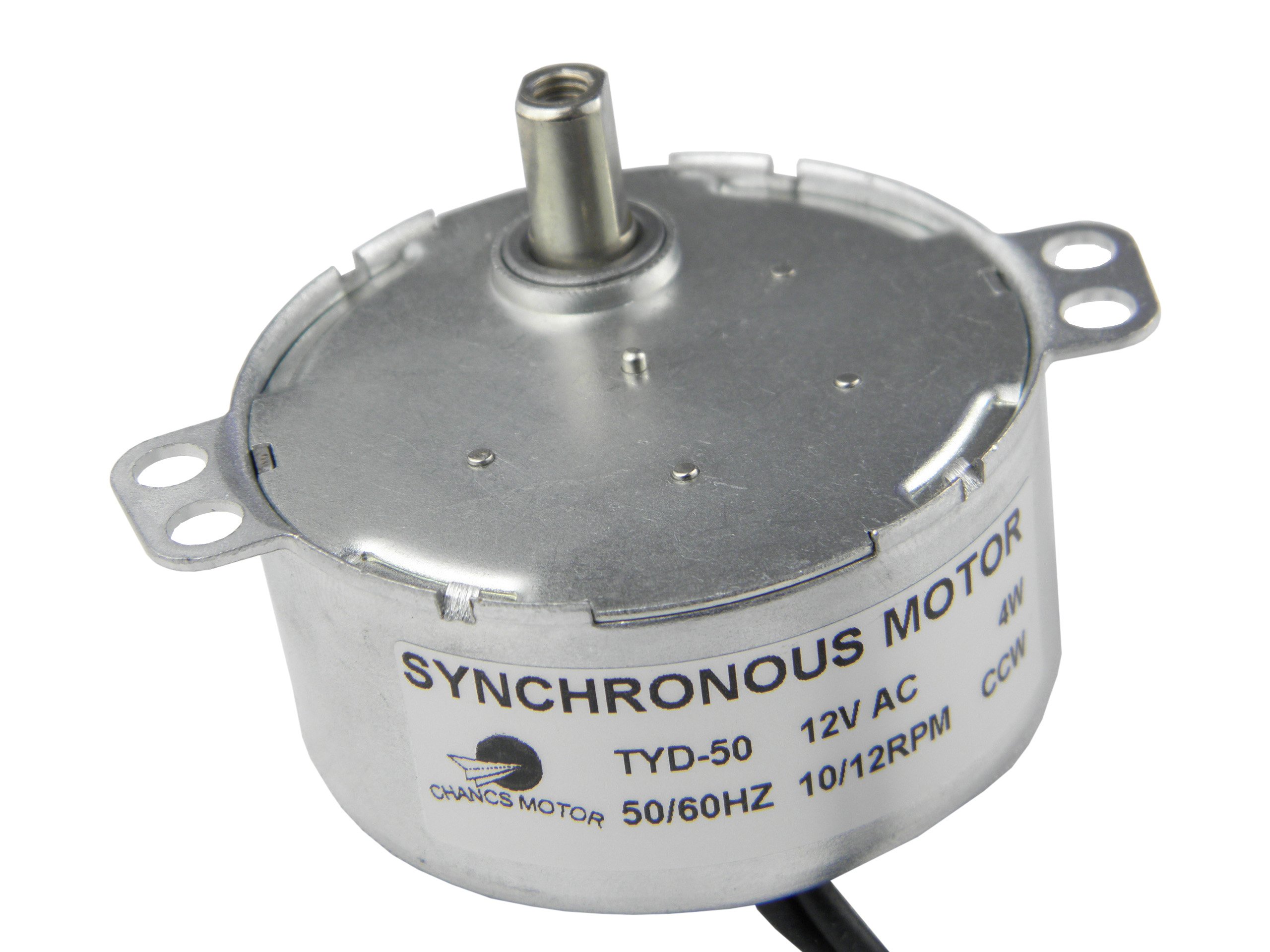 CHANCS TYD-50 AC Geared Synchronous Motor 12V AC 10-12RPM CCW Fixed Rotation 4W Electric Synchron Motor