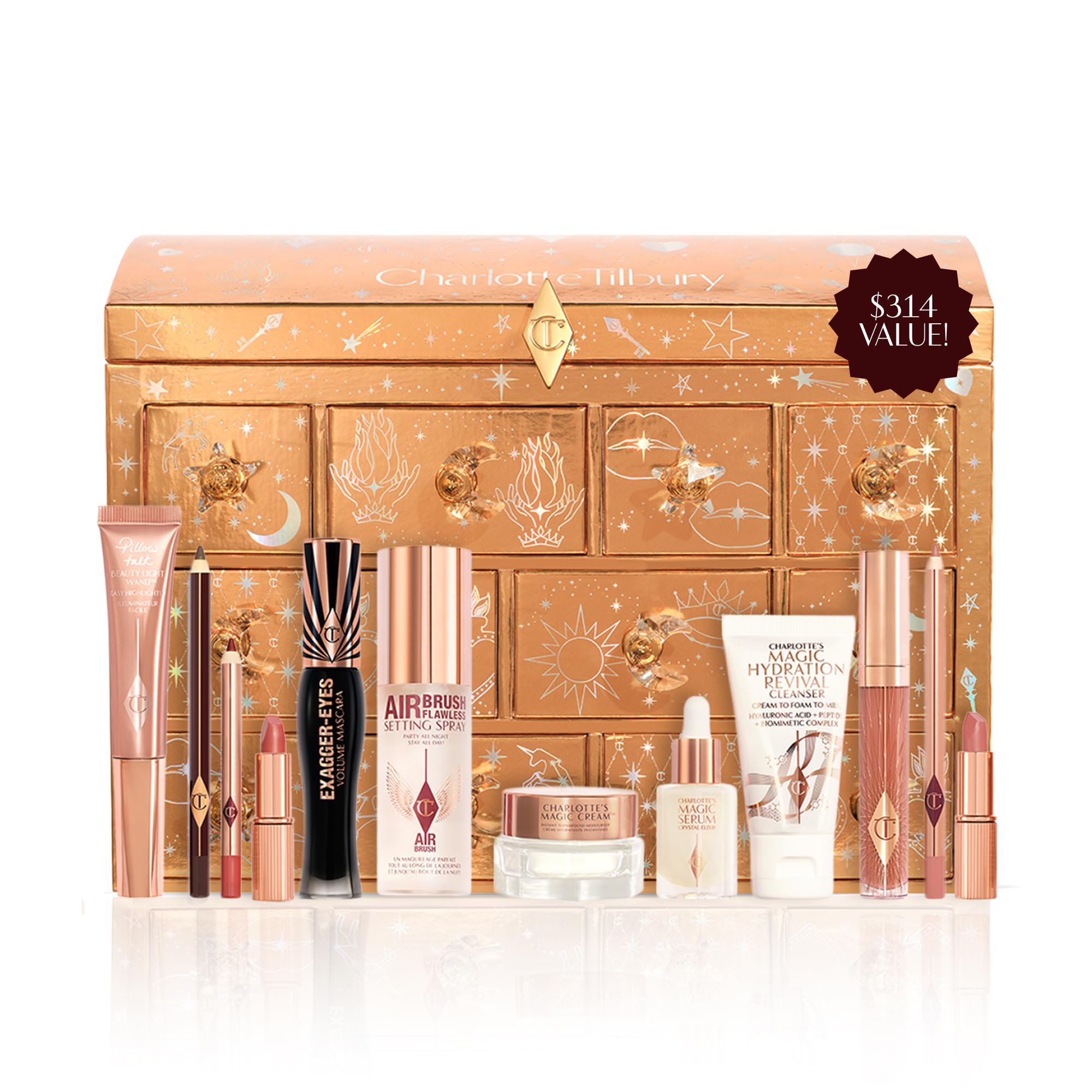 Photo 1 of **** Empty*****Charlotte Tilbury Beauty Treasure Chest Advent Calendar - 12-Piece Makeup Gift Set with Full-Size Icons & Travel Minis - Includes Skincare, Lip, Cheek & Eye Makeup (12 Count)