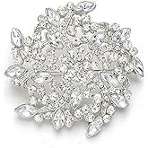 EVER FAITH Austrian Crystal Vintage Inspired Bridal Flower Brooch Corsage