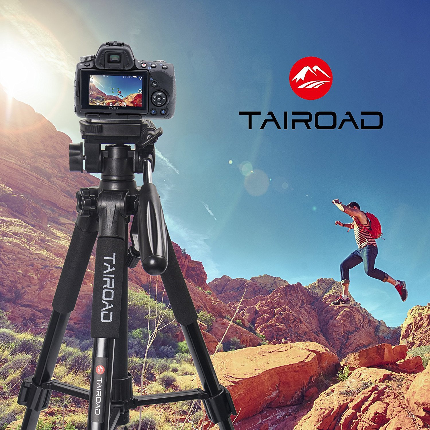 Leichte Stativ – 140 cm Kompakt Kamera Stativ mit 360 Grad Schwenkkopf und Schnellwechselplatte für Digital SLR Canon EOS Nikon Sony Panasonic Samsung – Schwarz …