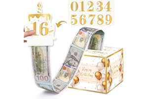 Meiidoshine Birthday Money Box for Cash Gift Pull, DIY Money Gift Boxes for Cash with Pull Out Happy Birthday Day Card and 100Pcs Transparent Bags - A Fun and Loving Way to Offer Cash as A Gift