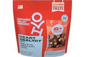 Orchard Valley Harvest Heart Healthy Blend, 1 Ounce Bags (Pack of 8), Almonds, Cranberries, Walnuts, and Chickpeas, Gluten Free, Non-GMO, No Artificial Ingredients, Healthy Snacks for Adults