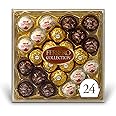 Ferrero Rocher Collection, Fine Hazelnut Milk Chocolates, 24 Count, Gift Box, Assorted Coconut Candy and Chocolates, Great fo
