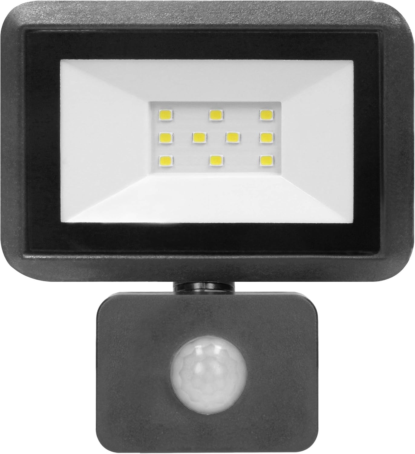Orno LED Spotlight with Motion Sensor Outdoor 10 W IP44 Waterproof 800 lm, Black, 10W 800lm