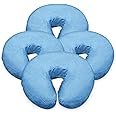 London Linens Premium Extra Thick 100% COTTON Flannel Massage Face Cradle Cover, Includes 4pcs (4, Baby Blue)