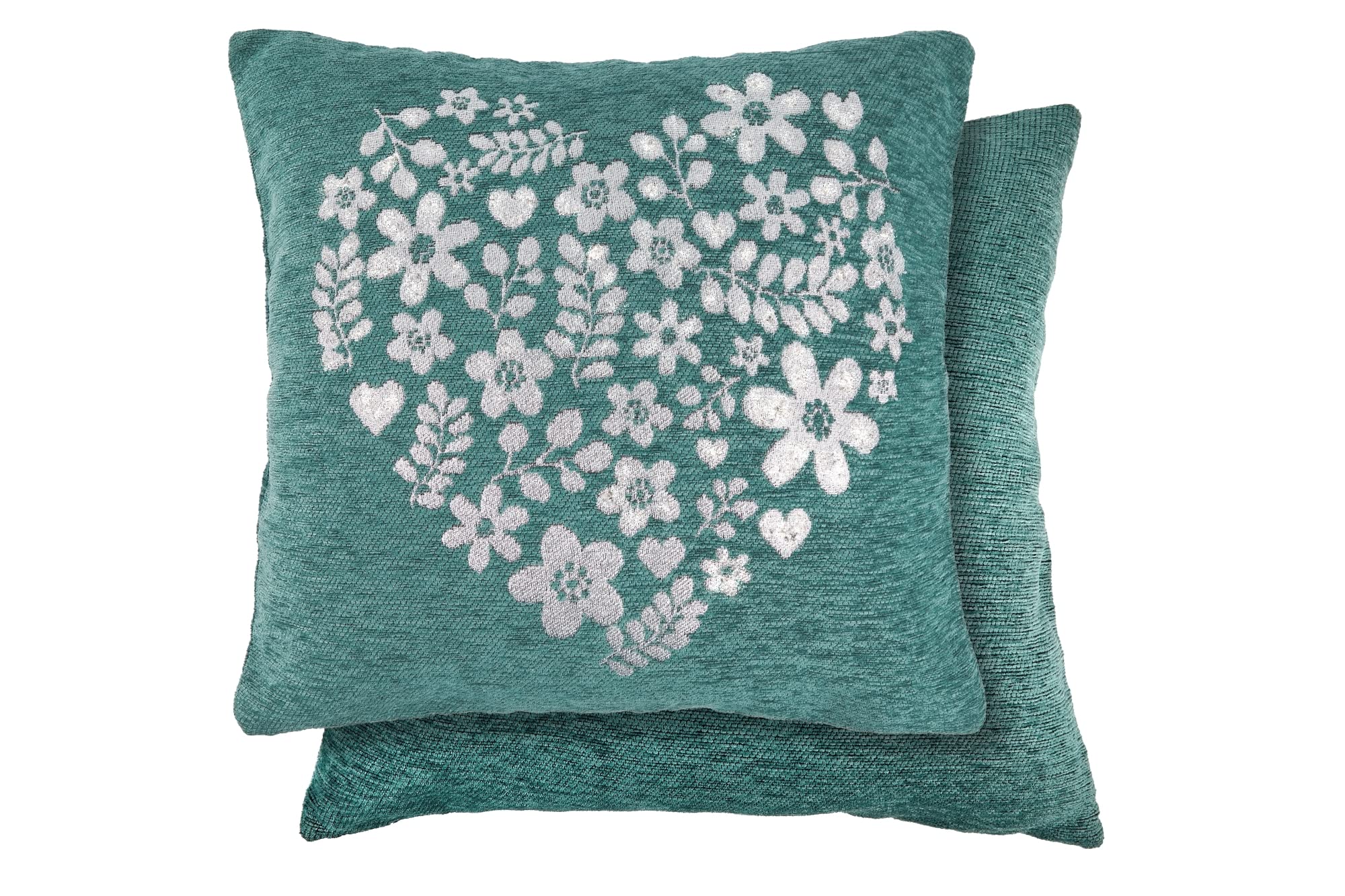 Emma Barclay Amor Heart - Cushion Cover in Teal - 17x17 (43x43cm)