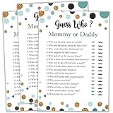 Amazon Com Guess Who Mommy Or Daddy Baby Shower Game Blue And Amazon Com Guess Who Mommy Or Daddy Baby Shower Game Blue And