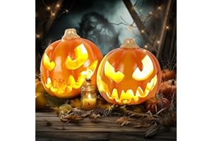 JPXH Halloween Pumpkin Lights, Jack Lantern Halloween Ornaments, Holiday Lights for Indoor Or Outdoor Decors Halloween Party Decoration - 2