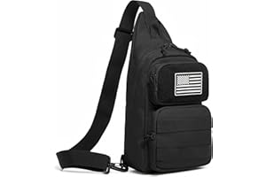 Wotony Tactical Sling Bag Shoulder Backpack - Military Sport Outdoor Pack Carry (Black, Medium)